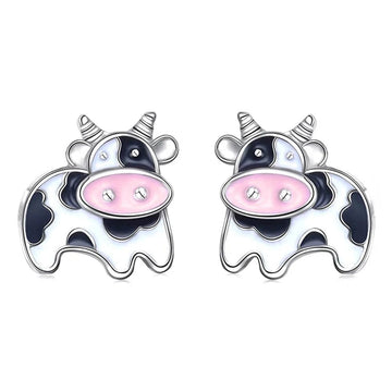 Aliexpress cow earrings Cow Earrings Black and White Push Back Adorable!